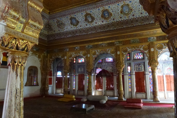 Interior of the Phool Mahal at Mehrangarh fort.
